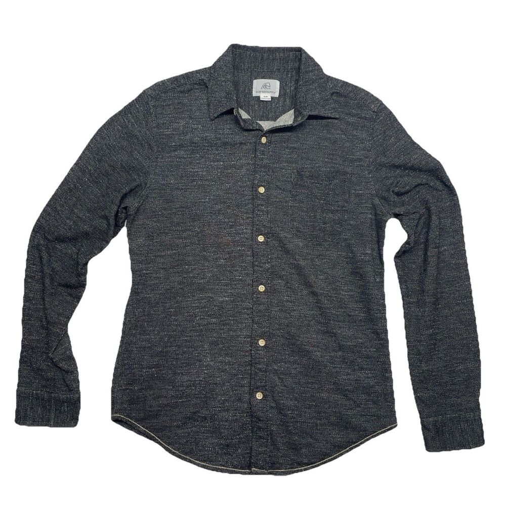 Surf Side Supply Men's SMALL Long Sleeve Collared Shirt Button Up Woven Black